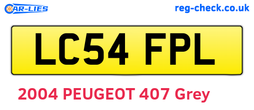 LC54FPL are the vehicle registration plates.