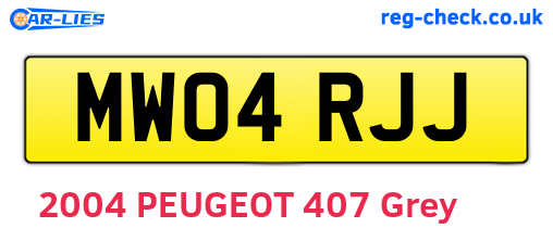 MW04RJJ are the vehicle registration plates.