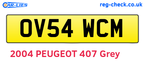 OV54WCM are the vehicle registration plates.