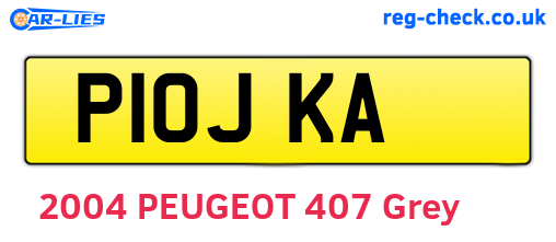 P10JKA are the vehicle registration plates.