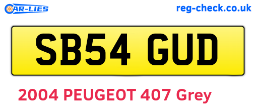 SB54GUD are the vehicle registration plates.