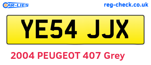 YE54JJX are the vehicle registration plates.