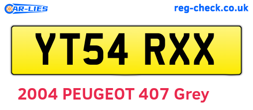 YT54RXX are the vehicle registration plates.