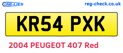 KR54PXK are the vehicle registration plates.