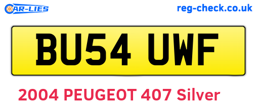 BU54UWF are the vehicle registration plates.