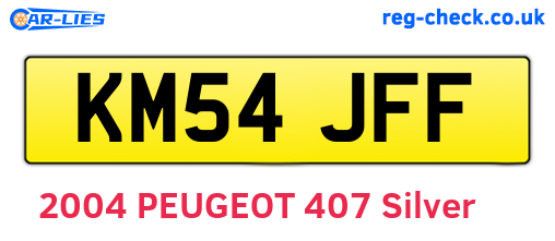 KM54JFF are the vehicle registration plates.