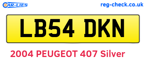 LB54DKN are the vehicle registration plates.