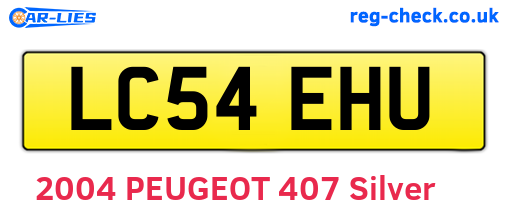 LC54EHU are the vehicle registration plates.