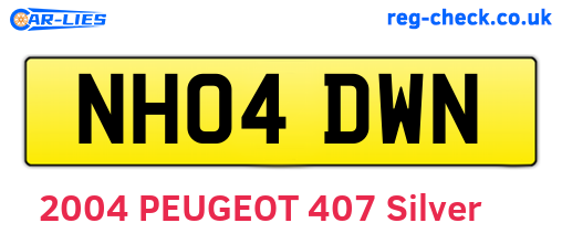 NH04DWN are the vehicle registration plates.