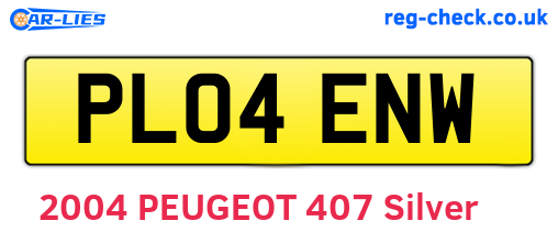 PL04ENW are the vehicle registration plates.