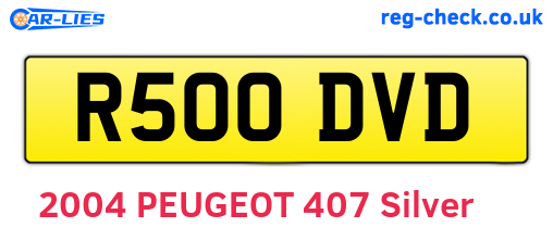 R500DVD are the vehicle registration plates.