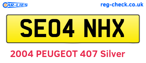 SE04NHX are the vehicle registration plates.