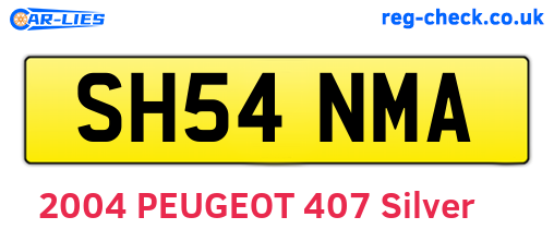 SH54NMA are the vehicle registration plates.