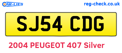 SJ54CDG are the vehicle registration plates.