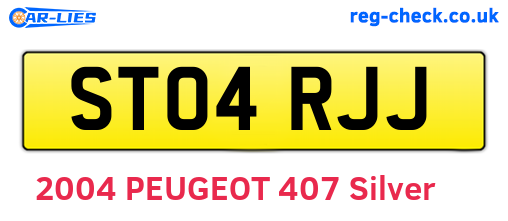 ST04RJJ are the vehicle registration plates.