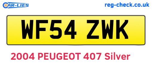 WF54ZWK are the vehicle registration plates.