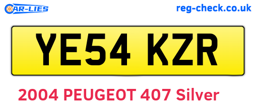 YE54KZR are the vehicle registration plates.