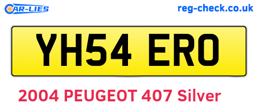 YH54ERO are the vehicle registration plates.