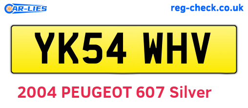 YK54WHV are the vehicle registration plates.