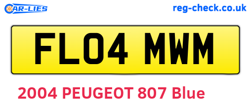 FL04MWM are the vehicle registration plates.