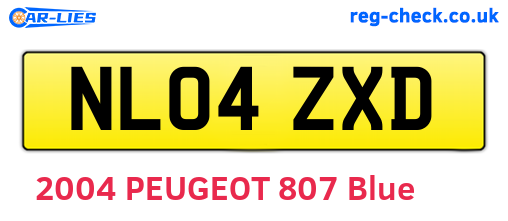 NL04ZXD are the vehicle registration plates.