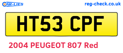 HT53CPF are the vehicle registration plates.