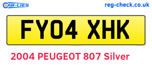 FY04XHK are the vehicle registration plates.