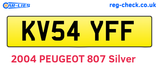 KV54YFF are the vehicle registration plates.
