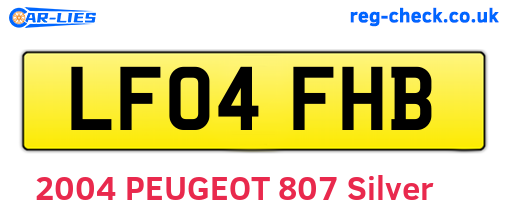 LF04FHB are the vehicle registration plates.