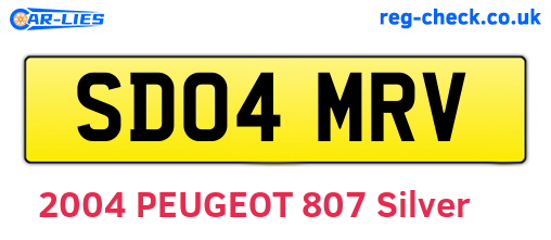 SD04MRV are the vehicle registration plates.