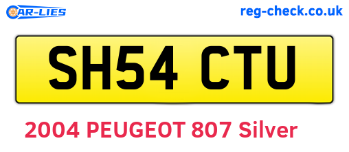 SH54CTU are the vehicle registration plates.