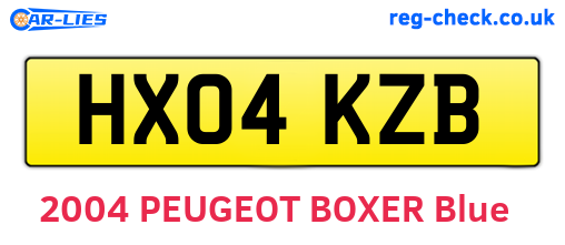 HX04KZB are the vehicle registration plates.