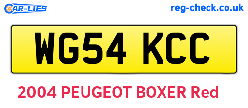 WG54KCC are the vehicle registration plates.