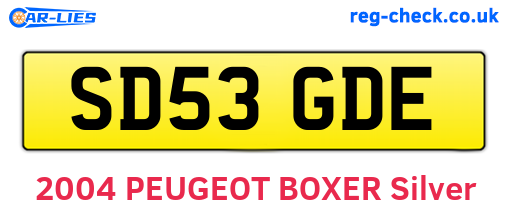 SD53GDE are the vehicle registration plates.