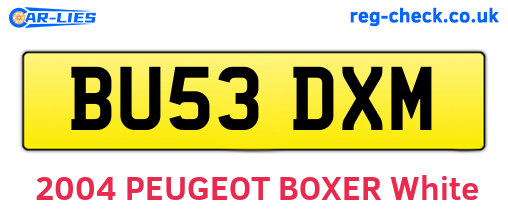 BU53DXM are the vehicle registration plates.