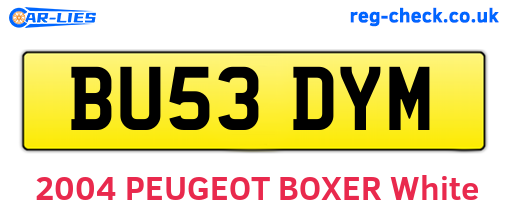 BU53DYM are the vehicle registration plates.