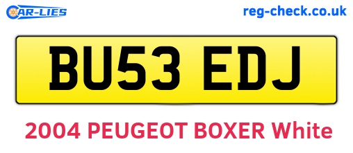 BU53EDJ are the vehicle registration plates.
