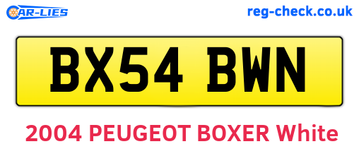 BX54BWN are the vehicle registration plates.