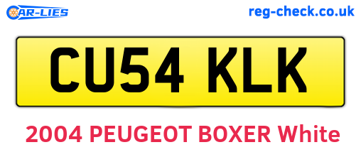 CU54KLK are the vehicle registration plates.
