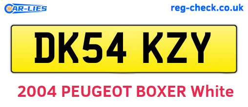 DK54KZY are the vehicle registration plates.