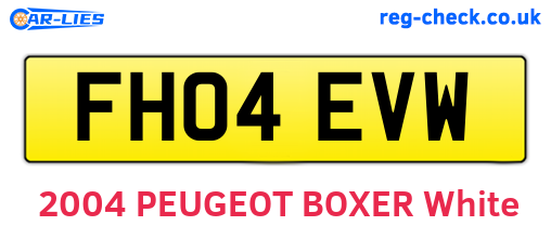 FH04EVW are the vehicle registration plates.