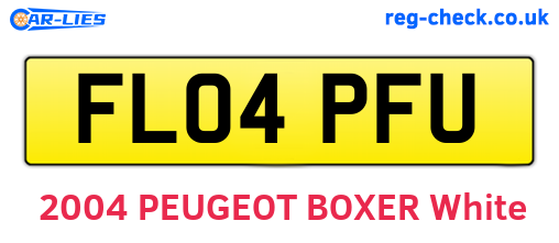FL04PFU are the vehicle registration plates.