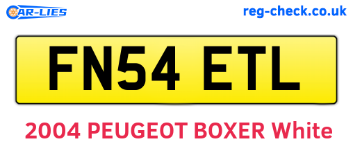 FN54ETL are the vehicle registration plates.