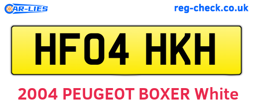 HF04HKH are the vehicle registration plates.