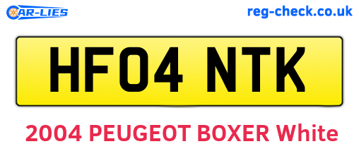 HF04NTK are the vehicle registration plates.