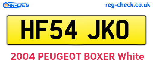 HF54JKO are the vehicle registration plates.