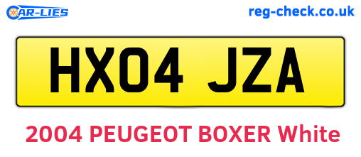 HX04JZA are the vehicle registration plates.