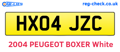 HX04JZC are the vehicle registration plates.