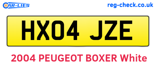HX04JZE are the vehicle registration plates.