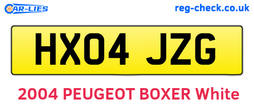 HX04JZG are the vehicle registration plates.